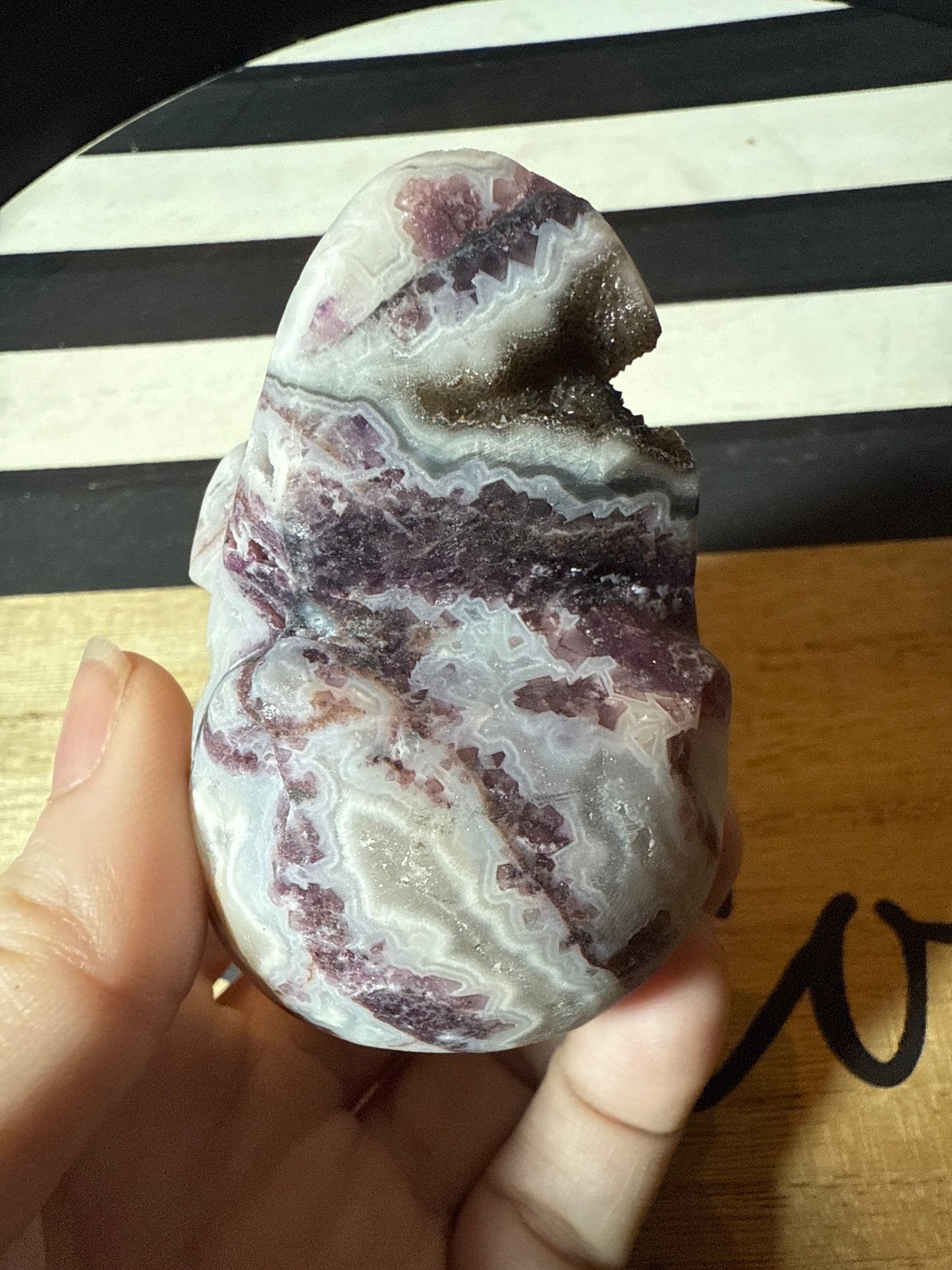 Super druzy Purple Sphalerite skull