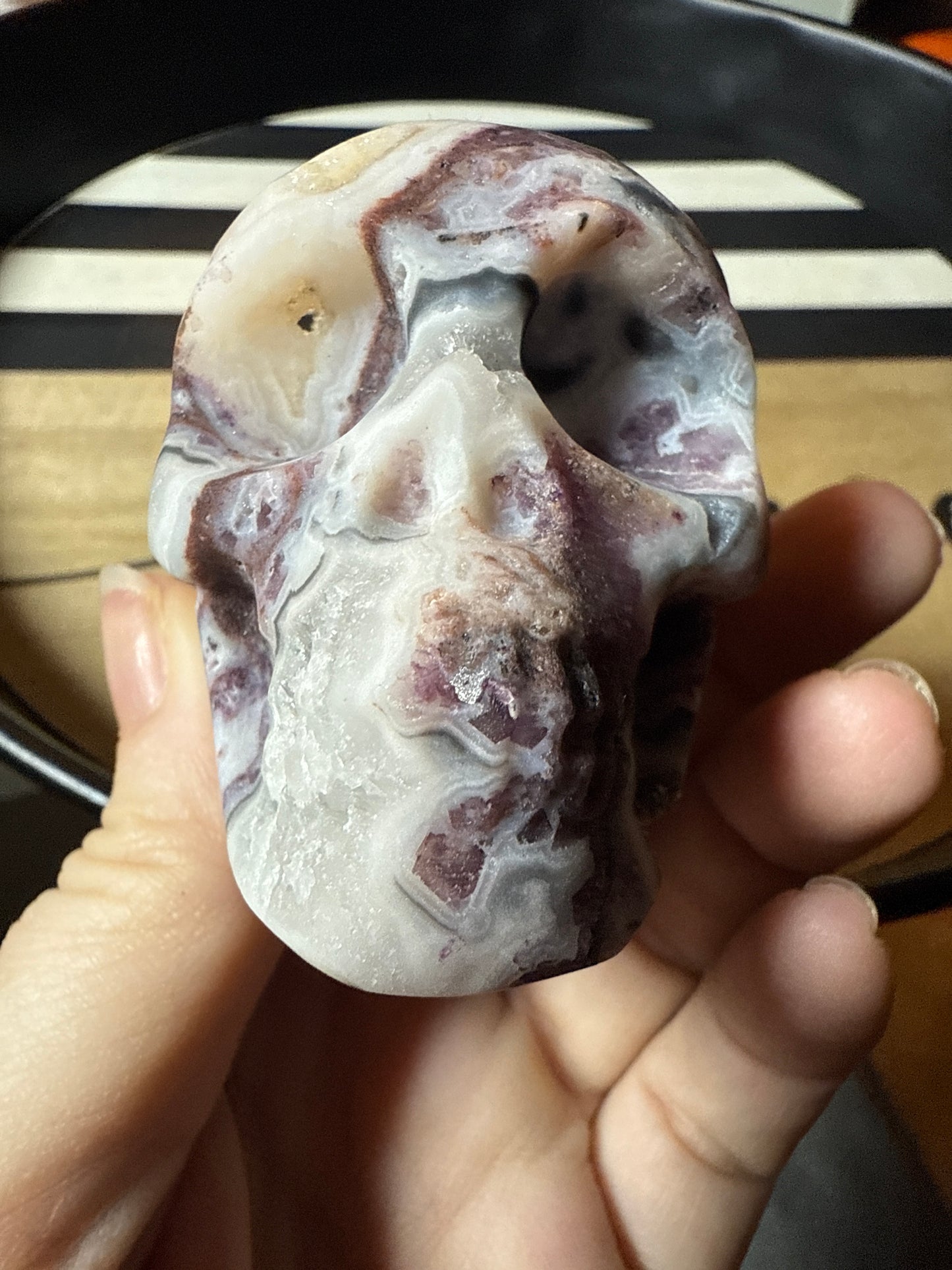 Super druzy Purple Sphalerite skull