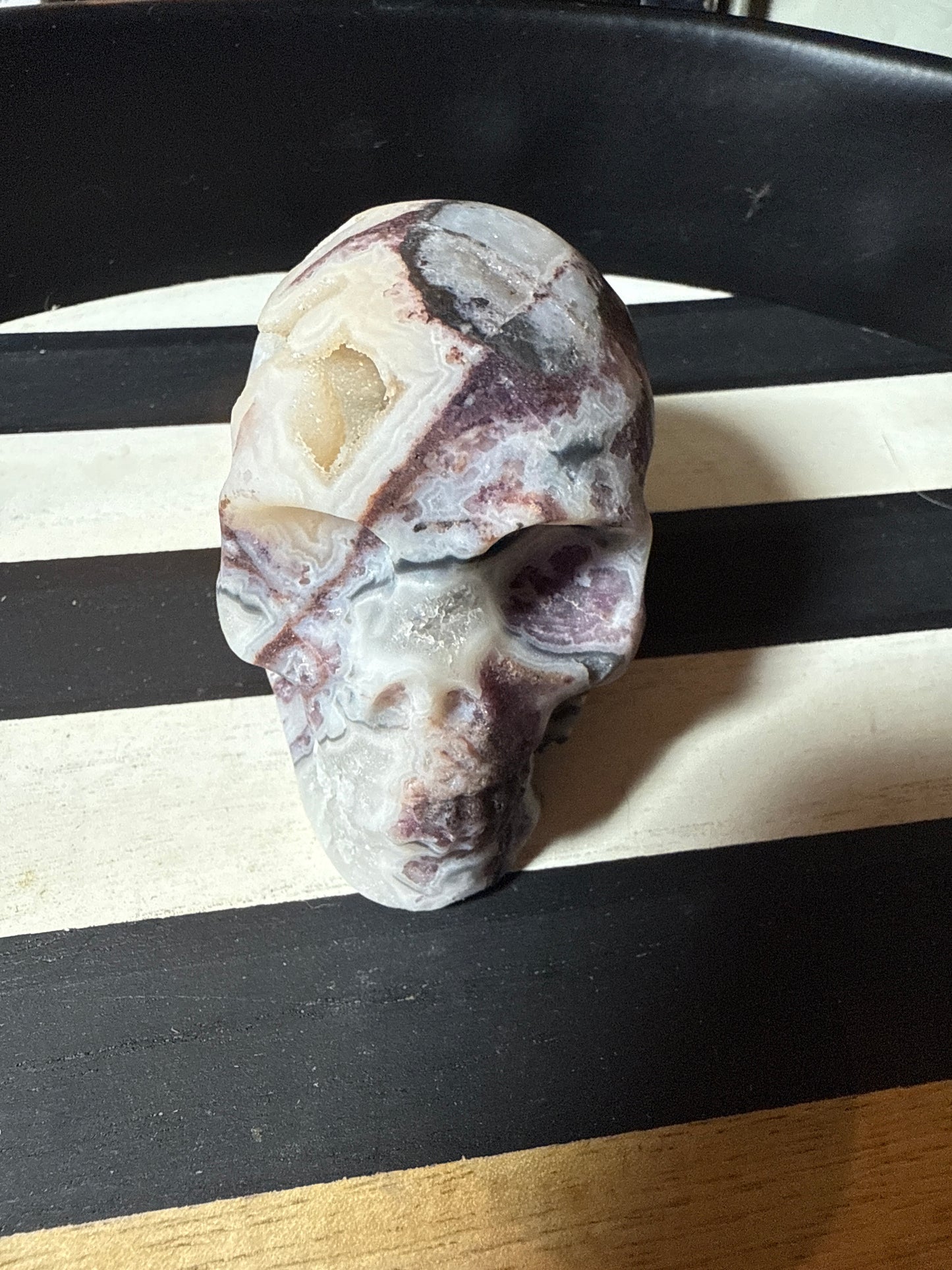 Super druzy Purple Sphalerite skull