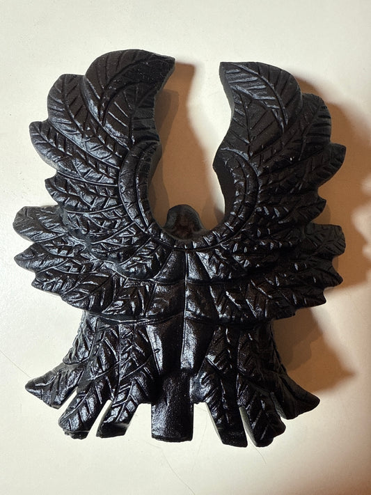 Angel Goddess carved in black obsidian
