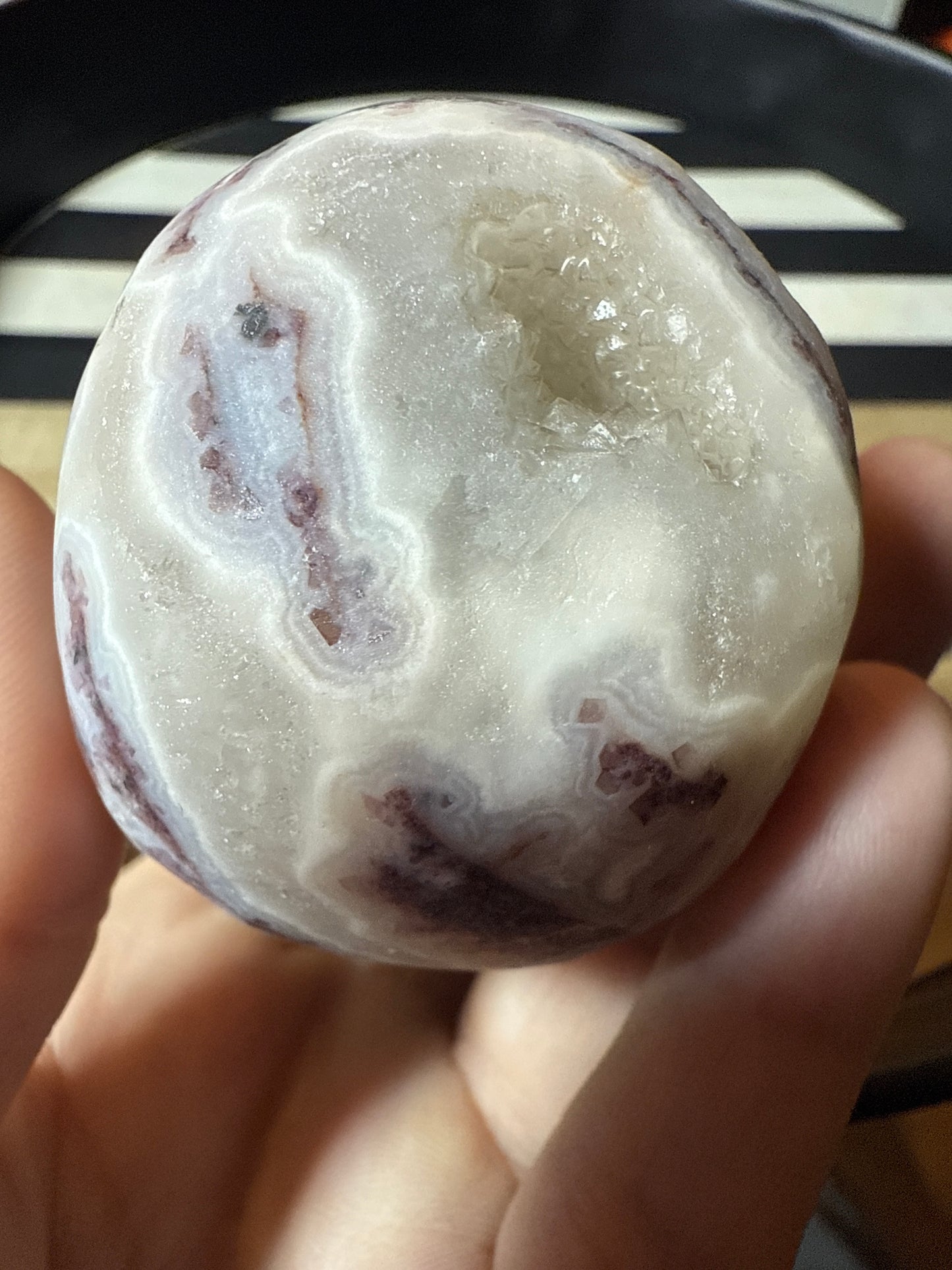 Super druzy Purple Sphalerite skull
