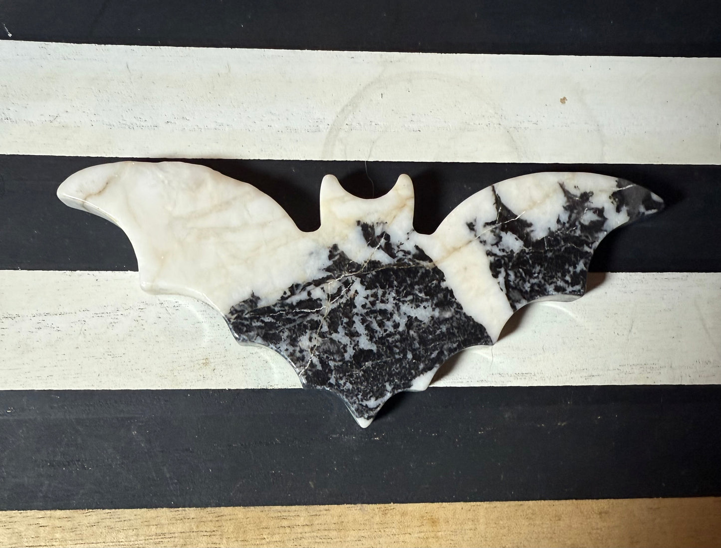 Bat carving in Zebra Jasper