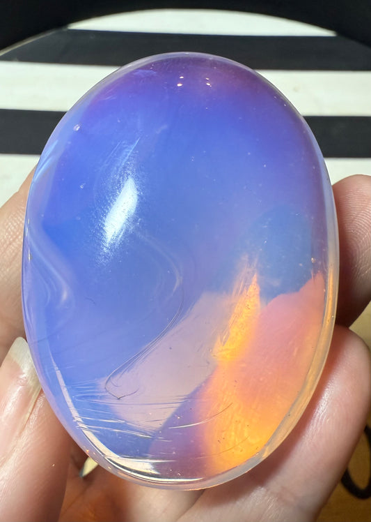 Glowy Pink Opalite Palm stone