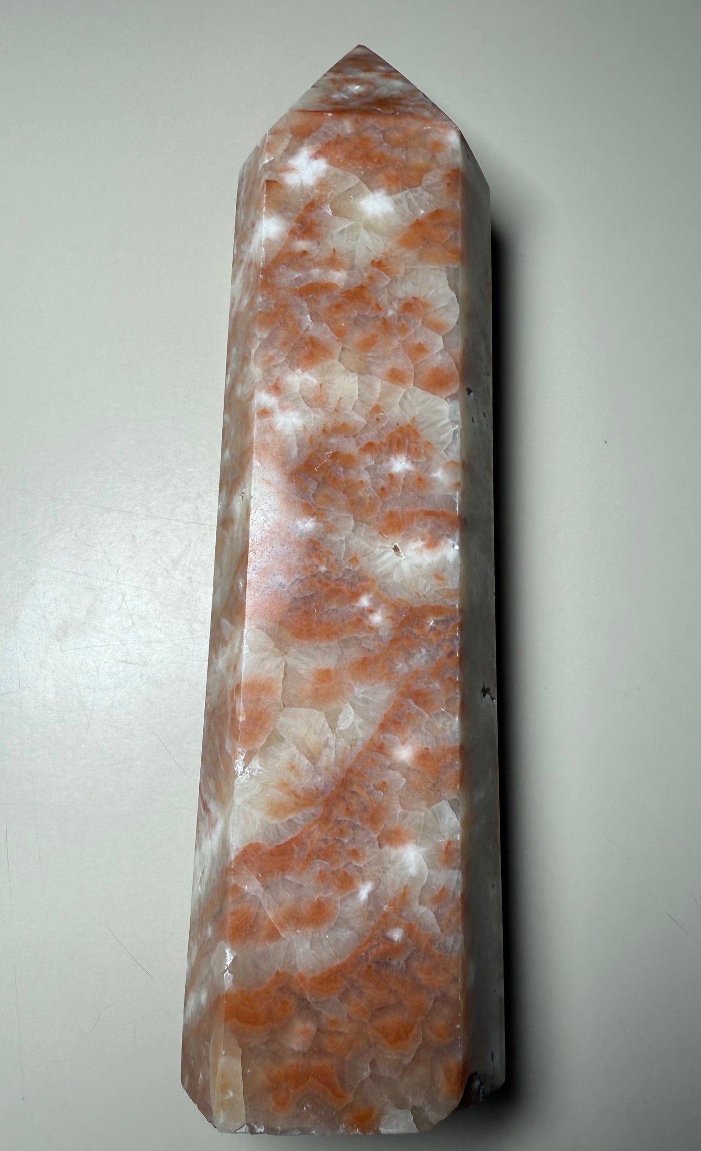 Unique Large Orange calcite tower