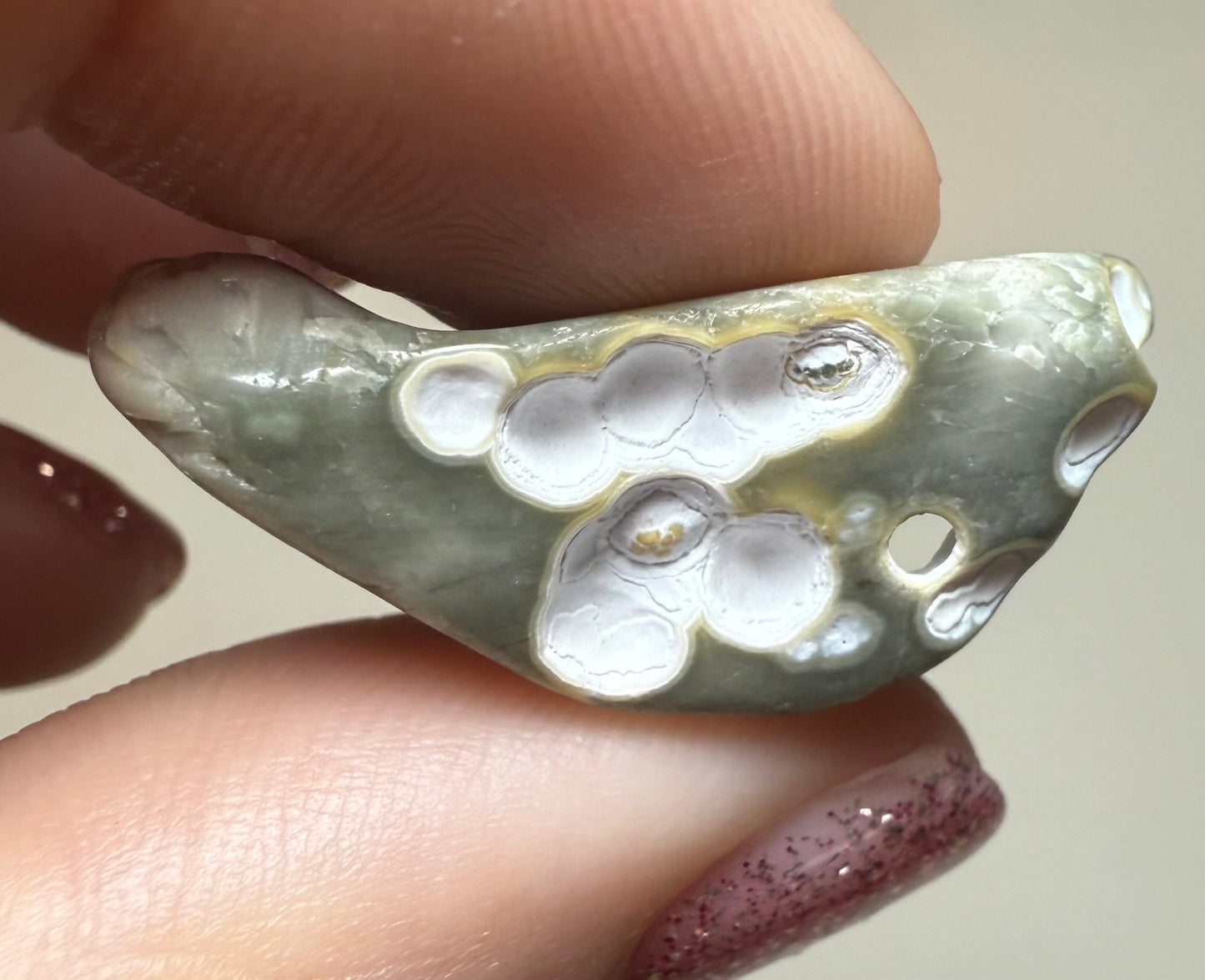 Orbicular 8th Vein OJ Ocean Jasper mini tumbled freeform