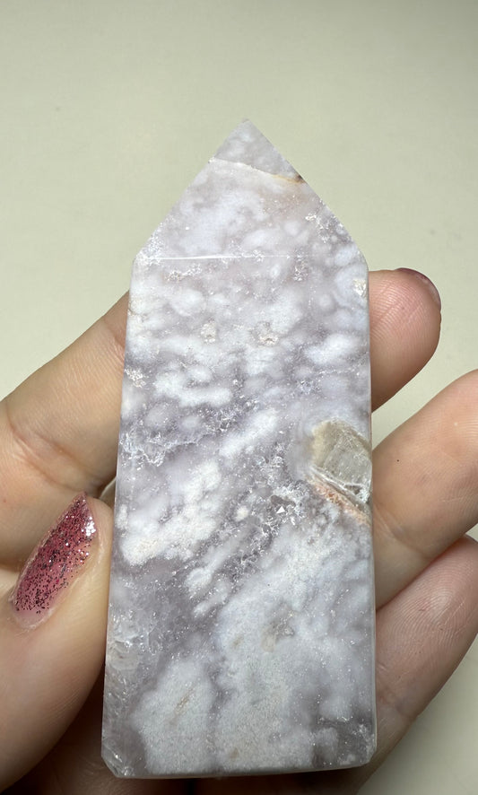 Sparkly druzy pink Amethyst point