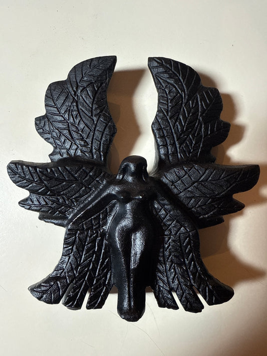 Angel Goddess carved in black obsidian