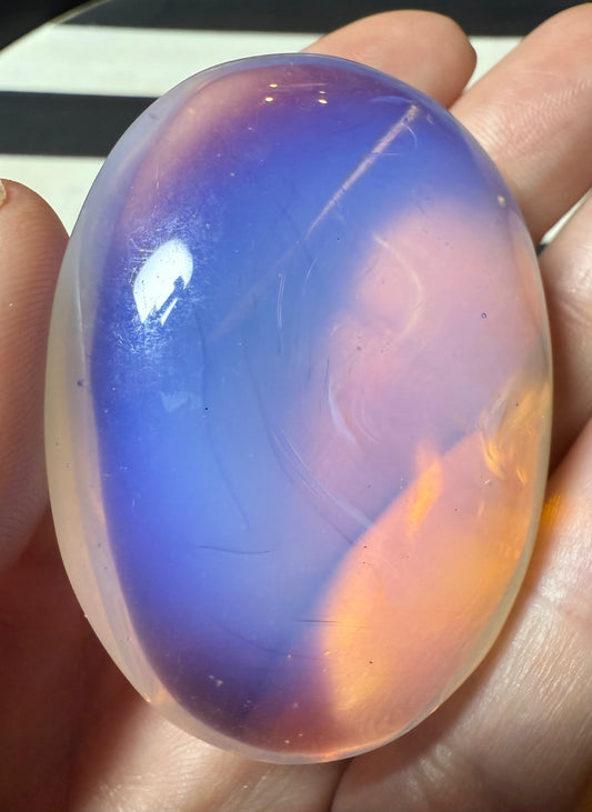 Glowy Pink Opalite Palm stone